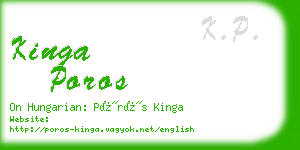 kinga poros business card